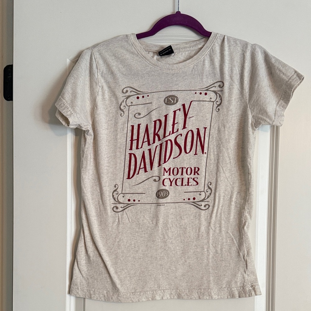 Harley-Davidson Gray Tee with Red Logo